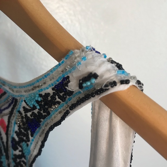 Parker Beaded Multicolor White Mini Cocktail Dress - New With Tags NWT $396 - Picture 11 of 16